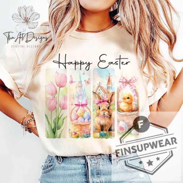 Happy Easter Coquette Floral Spring Brushstroke Shirts Hoodie Sweatshirt finsupwear 1