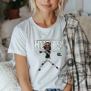 Jalen Hurts Cartoon Wht Tshirt Sweatshirt Hoodie finsupwear 2