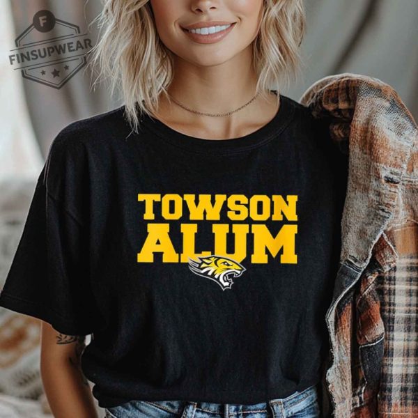 Womens Towson University Tigers Towson Alumni Vneck Shirt Tshirt Sweatshirt Hoodie finsupwear 1