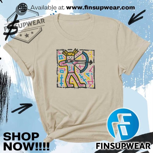 Whimsical Bold Tribal Graffiti Viking Archer Classic Tshirt Shirt Hoodie Sweatshirt Sweater finsupwear 3