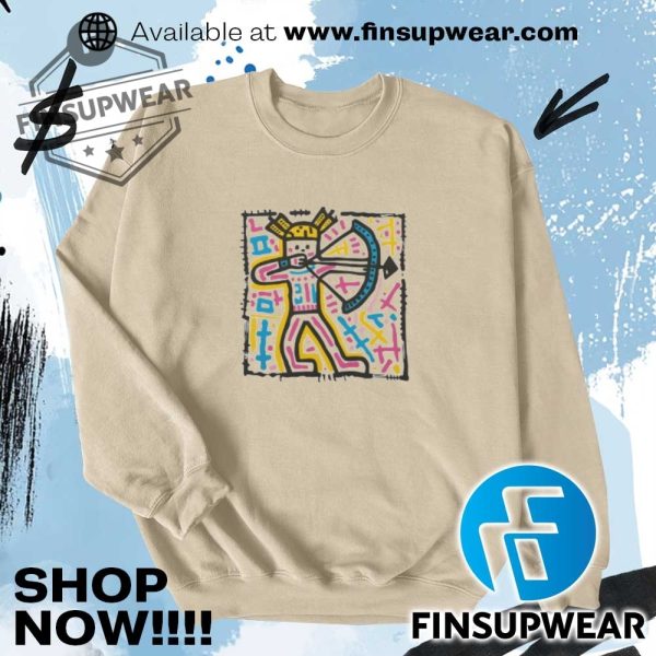 Whimsical Bold Tribal Graffiti Viking Archer Classic Tshirt Shirt Hoodie Sweatshirt Sweater finsupwear 5