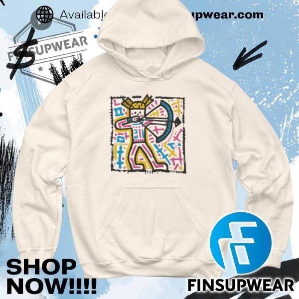 Whimsical Bold Tribal Graffiti Viking Archer Classic Tshirt Shirt Hoodie Sweatshirt Sweater finsupwear 6