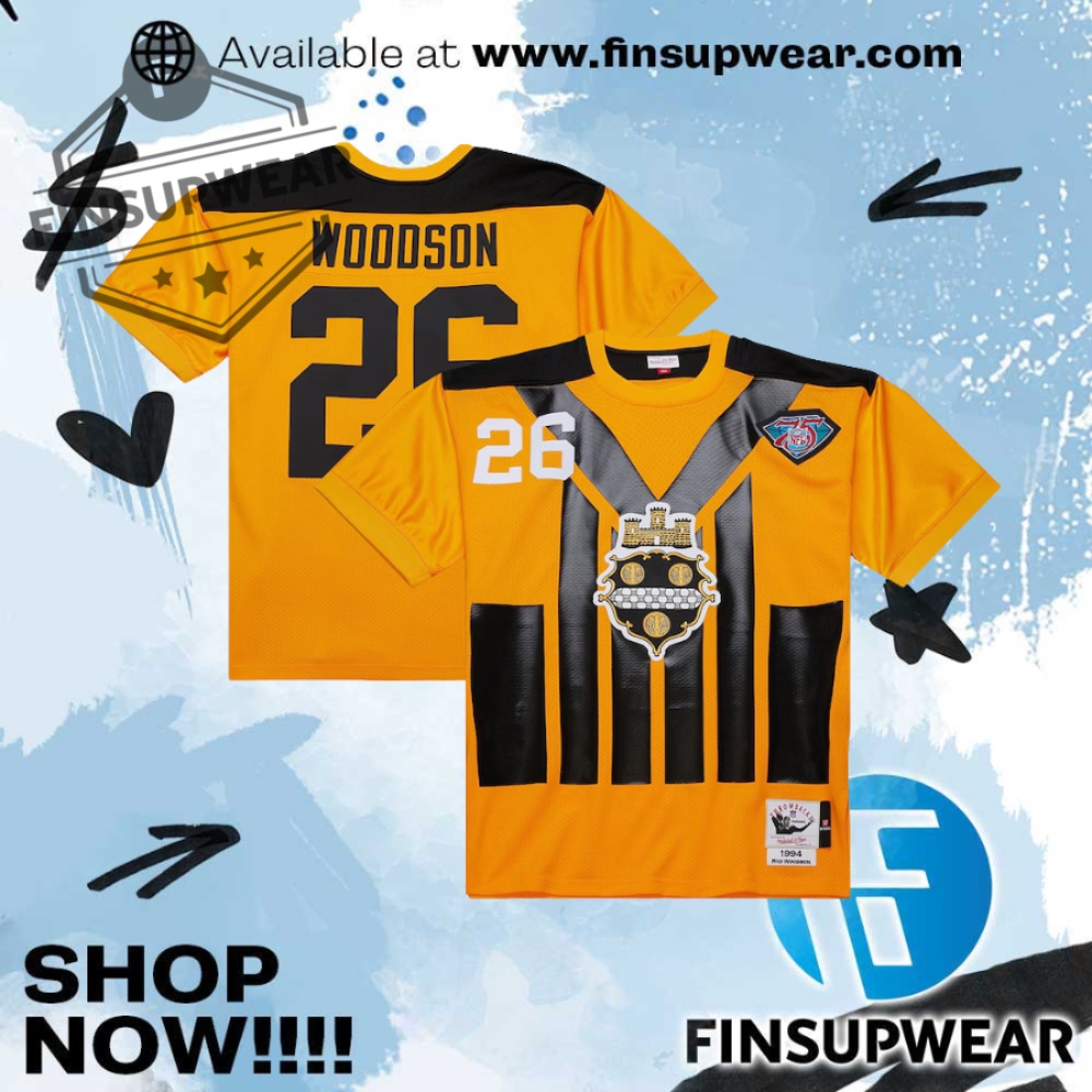 Mens Mitchell Ness Steelers Rod Woodson 1994 Throwback Shirt 1 Mens Mitchell Ness Steelers Rod Woodson 1994 Throwback Shirt Tshirt finsupwear 1
