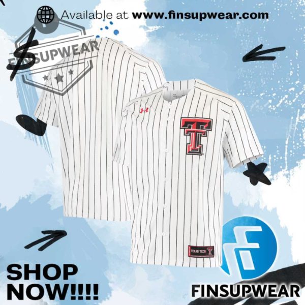 Texas Tech Red Raiders White Replica Performance Baseball Shirt Tshirt finsupwear 1