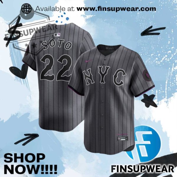 New York Mets Juan Soto Gray City Connect Limited Player Shirt Tshirt finsupwear 1