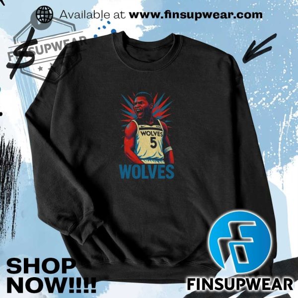 Anthony Edwards Minnesota Timberwolves Wolves Goat Nba Shirt Hoodie Long Sleeve Retro Vintage finsupwear 3