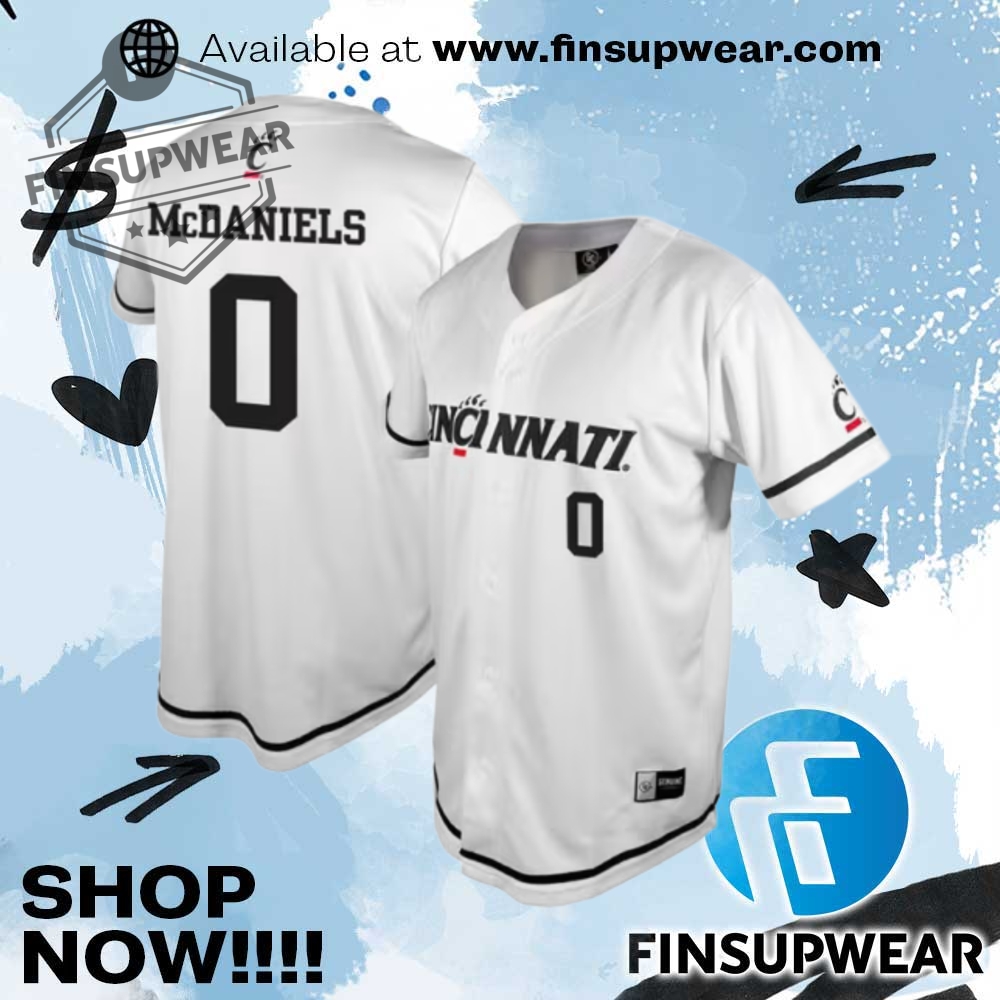 Parker Mcdaniels Genuine Collective Mens White Cincinnati Bearcats Nil Jersey 1 Parker McDaniels Genuine Collective Mens White Cincinnati Bearcats NIL Jersey