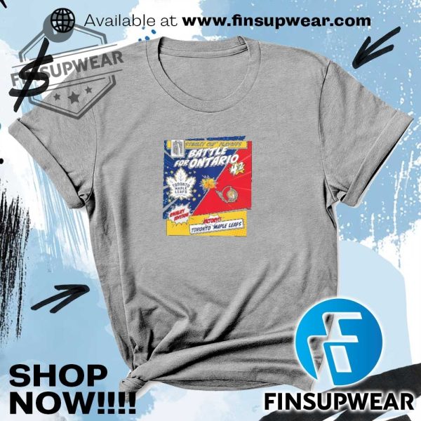 Stanley Cup Playoffs Battle For Ontario Rivalry Comic Pop Tshirts Hoodie Long Sleeve finsupwear 2