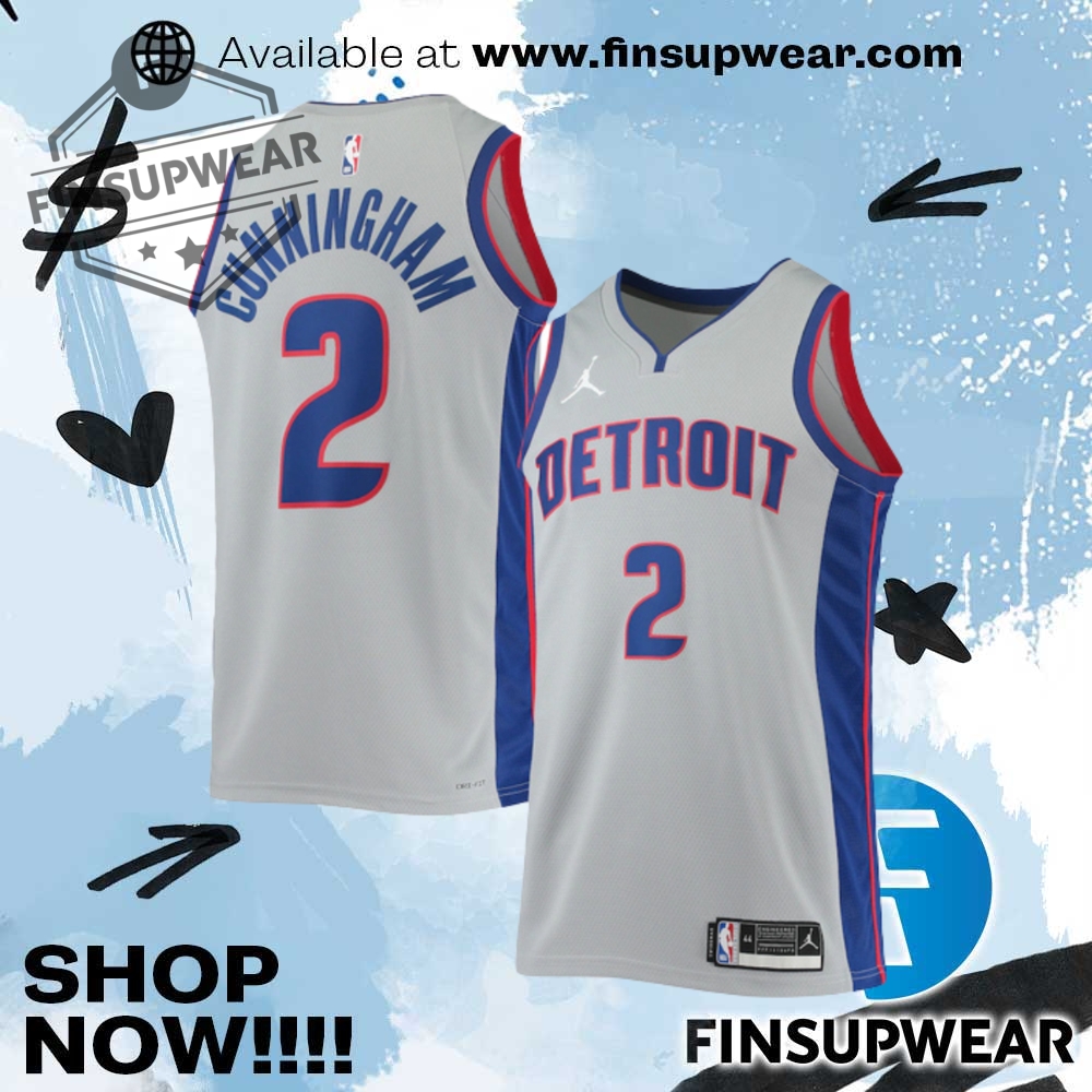 Jordan Brand Detroit Pistons Gray Cade Cunningham 202122 Statement Edition Swingman Jersey 1 Jordan Brand Detroit Pistons Gray Cade Cunningham 2021-22 Statement Edition Swingman Jersey