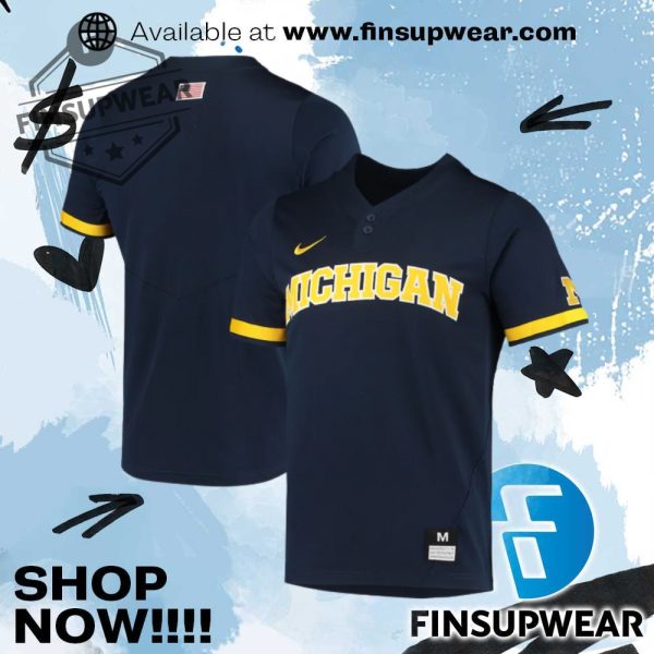 Michigan Wolverines Nike Replica Baseball Jersey finsupwear 1