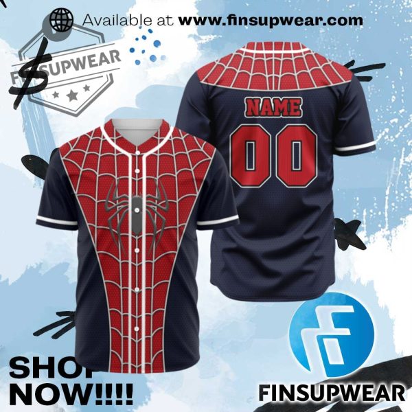 Personalized Spiderman Cosplay Baseball Jersey finsupwear 1