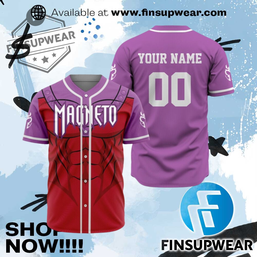 Personalized Magneto Xmen Baseball Jersey 1 Personalized Magneto X-Men Baseball Jersey
