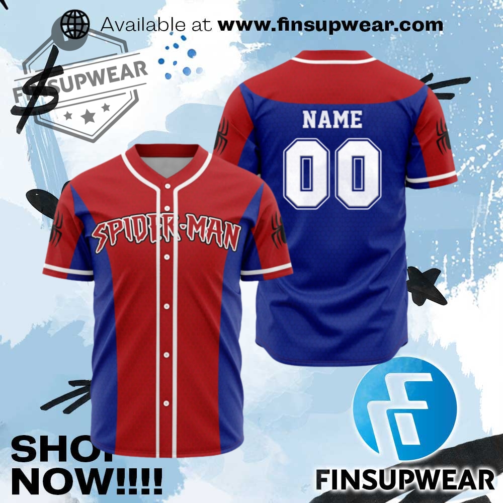 Personalized Spiderman Baseball Jersey 1 Personalized Spiderman Baseball Jersey