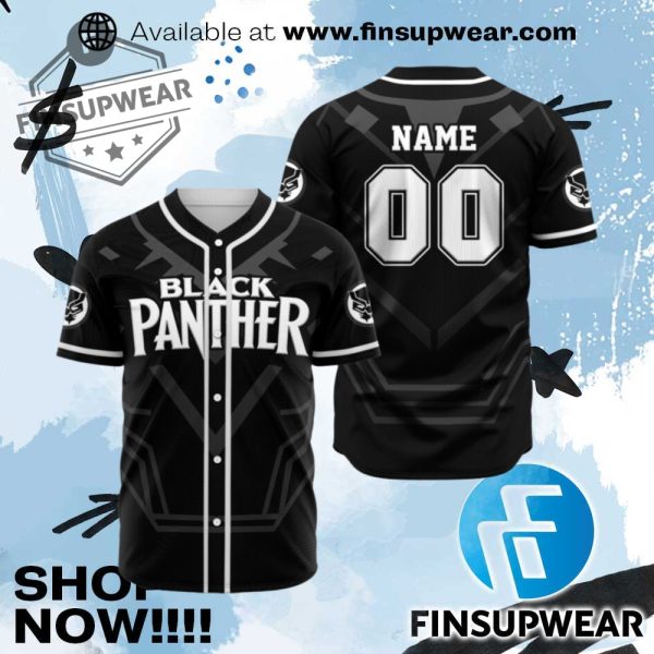Personalized Black Panther Baseball Jersey finsupwear 1