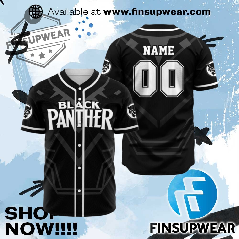 Personalized Black Panther Baseball Jersey 1 Personalized Black Panther Baseball Jersey