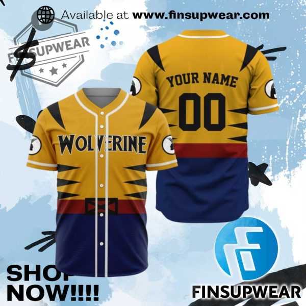 Personalized Wolverine Baseball Jersey finsupwear 1