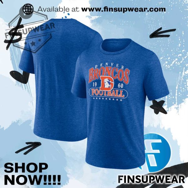 Denver Broncos Fanatics Retro Triblend Tshirt finsupwear 1