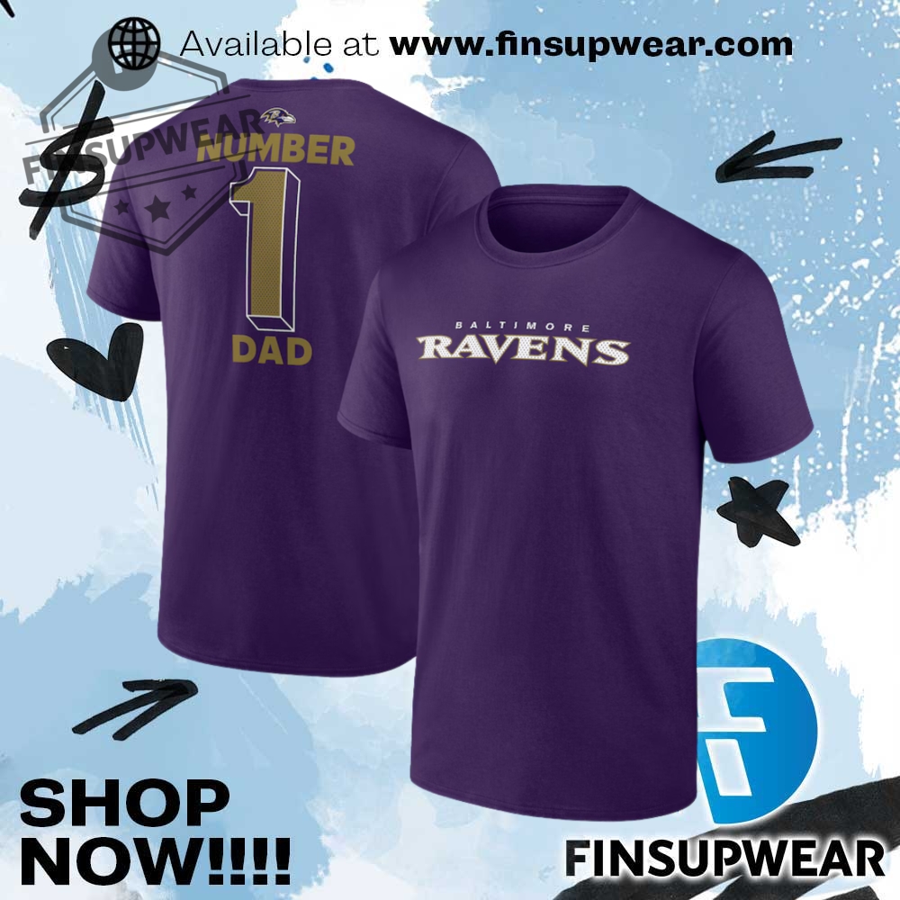 Baltimore Ravens Fanatics Big Tall Number One Dad Tshirt 1 Baltimore Ravens Fanatics Big & Tall Number One Dad TShirt