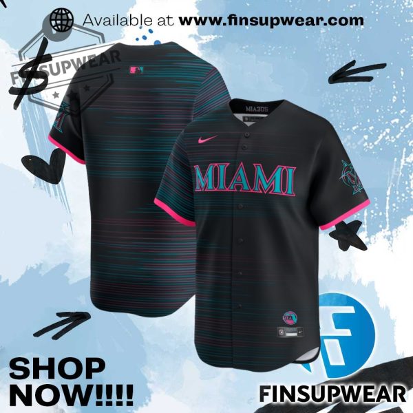 Miami Marlins Nike 2025 City Connect Limited Jersey finsupwear 1