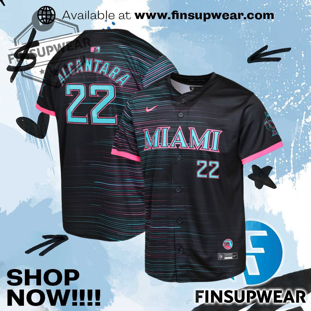 Sandy Alcantara Miami Marlins Youth 2025 City Connect Limited Player Jersey 1 Sandy Alcantara Miami Marlins Youth 2025 City Connect Limited Player Jersey