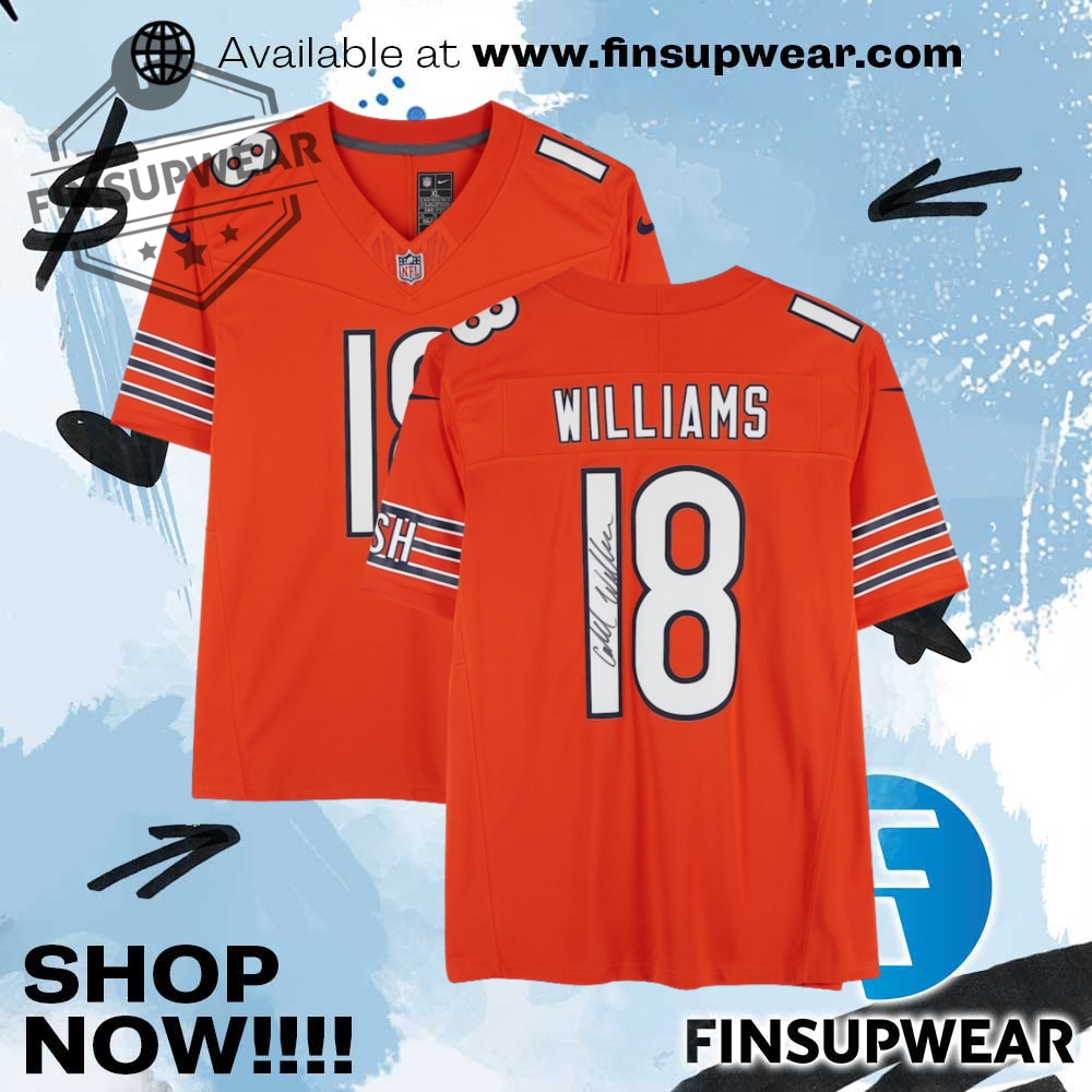 Caleb Williams Chicago Bears Autographed Fanatics Authentic Orange Nike Limited Jersey 1 Caleb Williams Chicago Bears Autographed Fanatics Authentic Orange Nike Limited Jersey