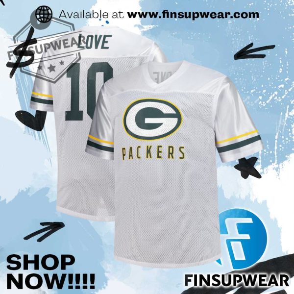 Jordan Love Green Bay Packers Fanatics Big Tall Vneck Fashion Jersey finsupwear 1