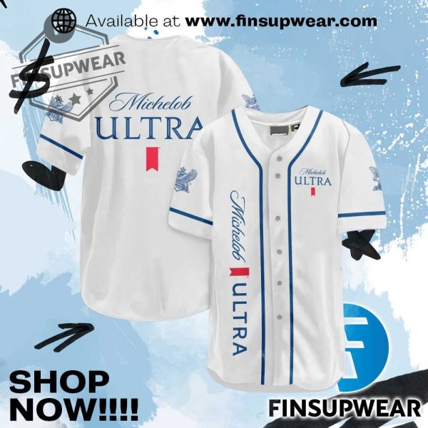 Michelob Ultra White Baseball Jersey finsupwear 1