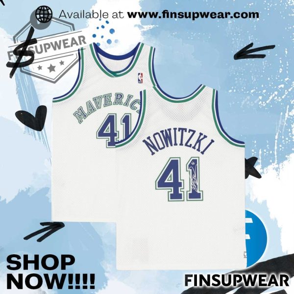 Dirk Nowitzki Dallas Mavericks Champion Basketball Jersey Shirt Replica With Signature finsupwear 1