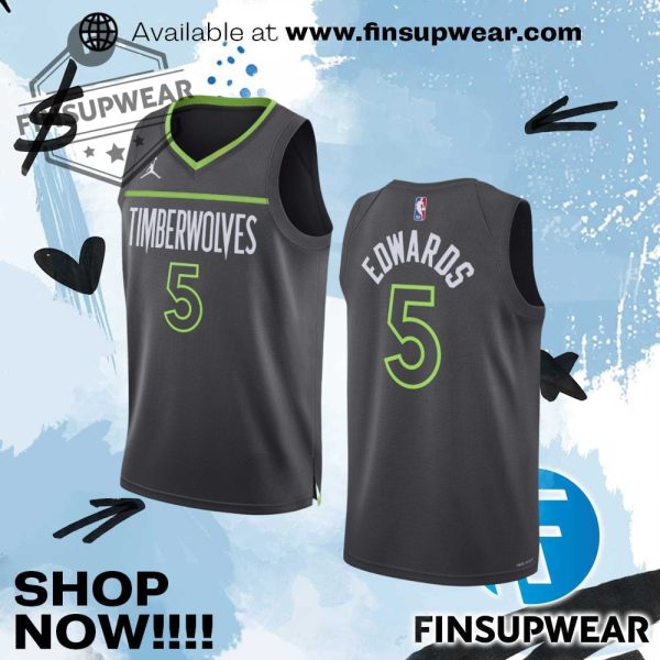 Anthony Edwards Minnesota Timberwolves Statement Edition Basketball Jersey Shirt Replica finsupwear 1