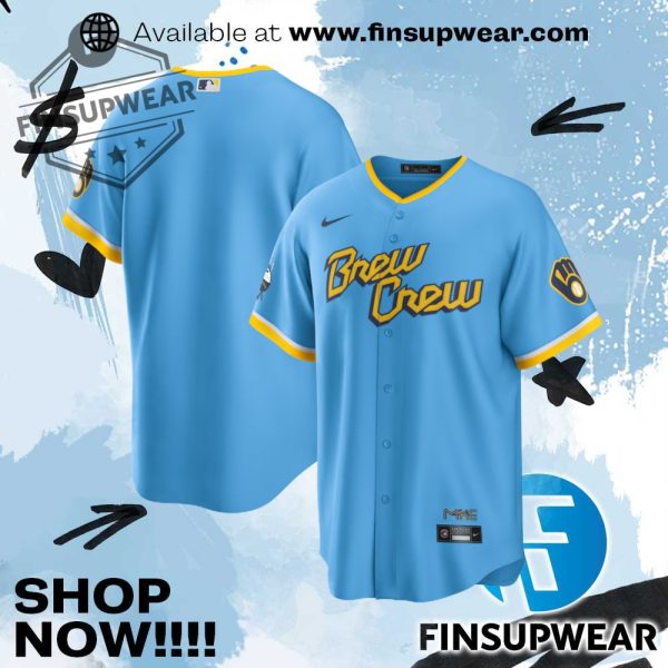 Milwaukee Brewers Nike City Connect Replica Team Jersey finsupwear 1