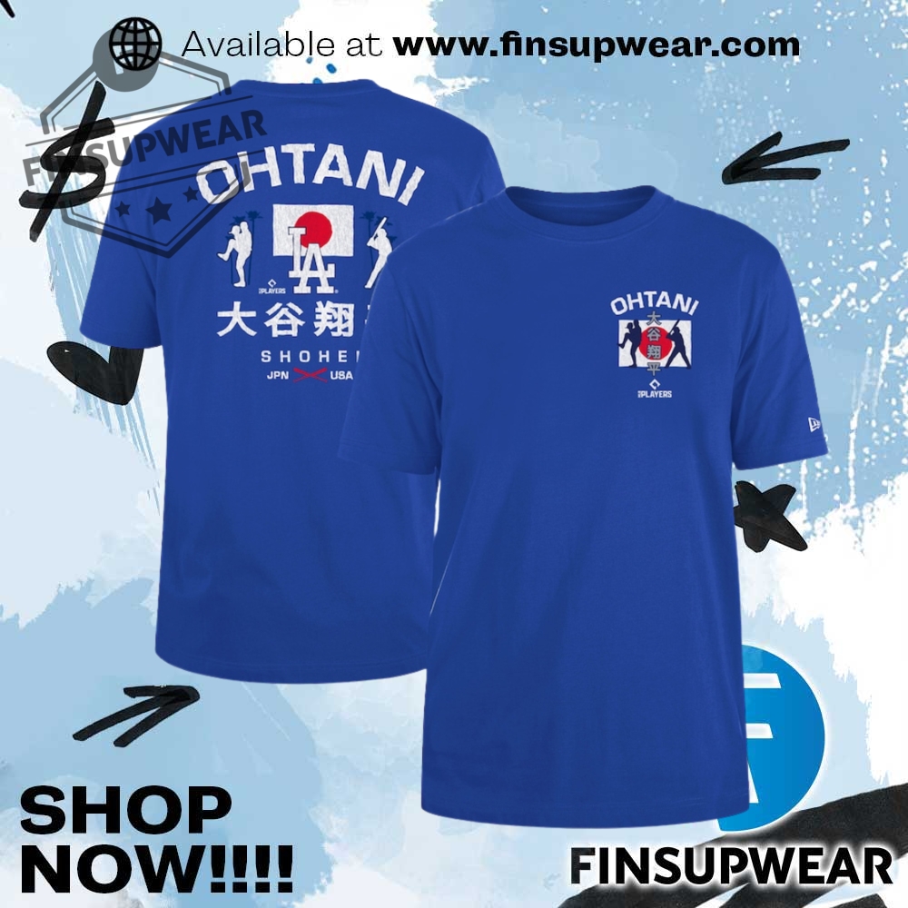 Shohei Ohtani Los Angeles Dodgers New Era Japan Flag Tshirt 1 Shohei Ohtani Los Angeles Dodgers New Era Japan Flag TShirt