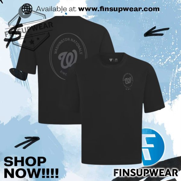 Washington Nationals Levelwear Register Oversized Luxe Signature Knit Black Tshirt finsupwear 1