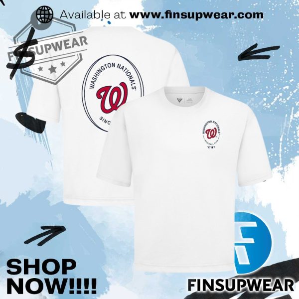Washington Nationals Levelwear Register Oversized Luxe Signature Knit White Tshirt finsupwear 1