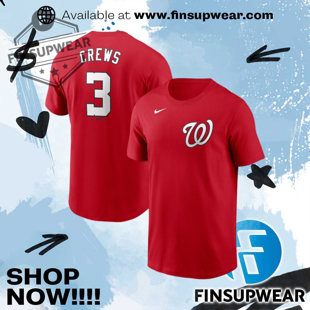 Dylan Crews Washington Nationals Nike Fuse Name Number Tshirt 1 Dylan Crews Washington Nationals Nike Fuse Name & Number TShirt
