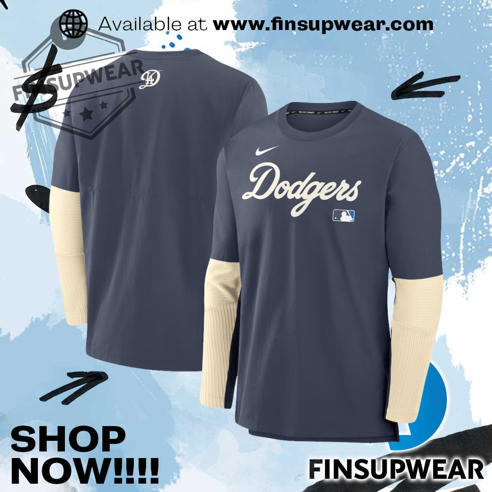 Los Angeles Dodgers Nike Authentic Collection City Connect Lightweight Player Triblend Performance Long Sleeve Tshirt 1 Los Angeles Dodgers Nike Authentic Collection City Connect Lightweight Player Tri-Blend Performance Long Sleeve TShirt