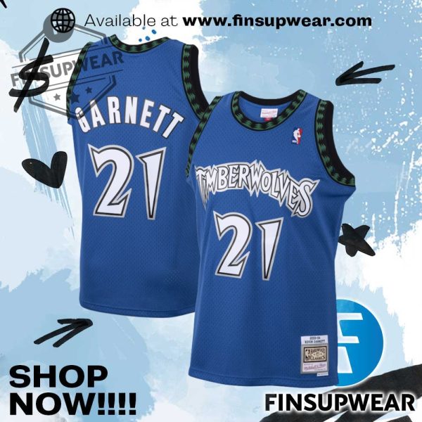 Kevin Garnett Minnesota Timberwolves Mitchell Ness 200304 Hardwood Classics Swingman Jersey finsupwear 1