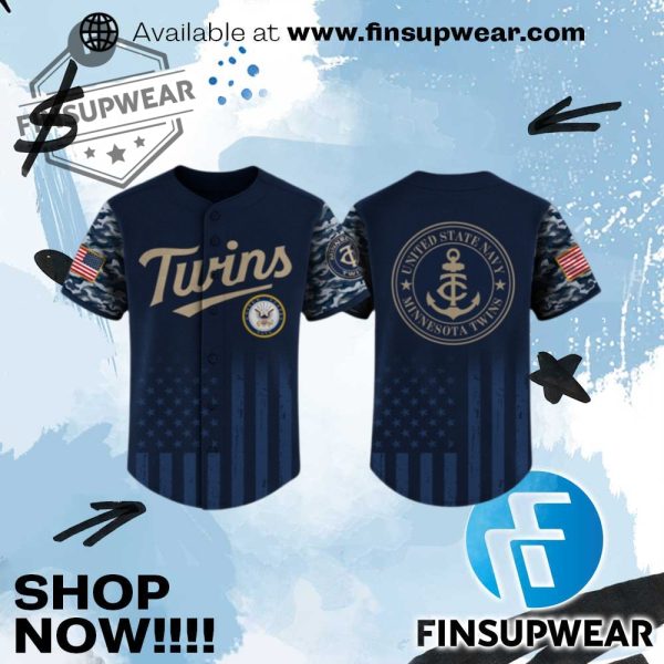 2025 Twins United State Navy Military Appreciation Night Jersey finsupwear 1