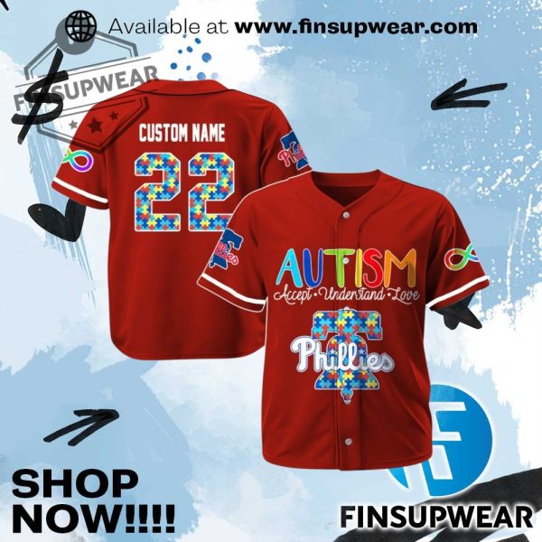 2025 Phillies Autism Awareness Baseball Jersey finsupwear 1