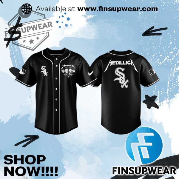 White Sox X Metallica M72 Tour 2025 Limited Edition Baseball Jersey finsupwear 1