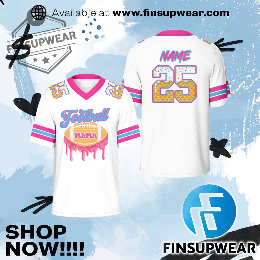 Personalized Name Football Mama Dripping Jersey 1 Personalized Name Football Mama Dripping Jersey