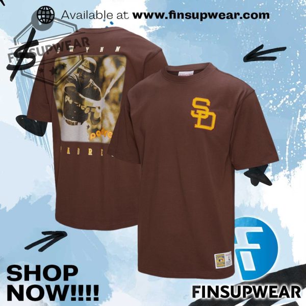 Tony Gwynn San Diego Padres Mitchell Ness Legends Collection Vintage Logo Tshirt finsupwear 1