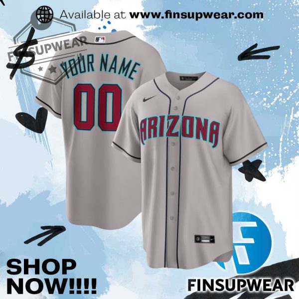 Arizona Diamondbacks Nike Away Custom Replica 2.0 Jersey finsupwear 1