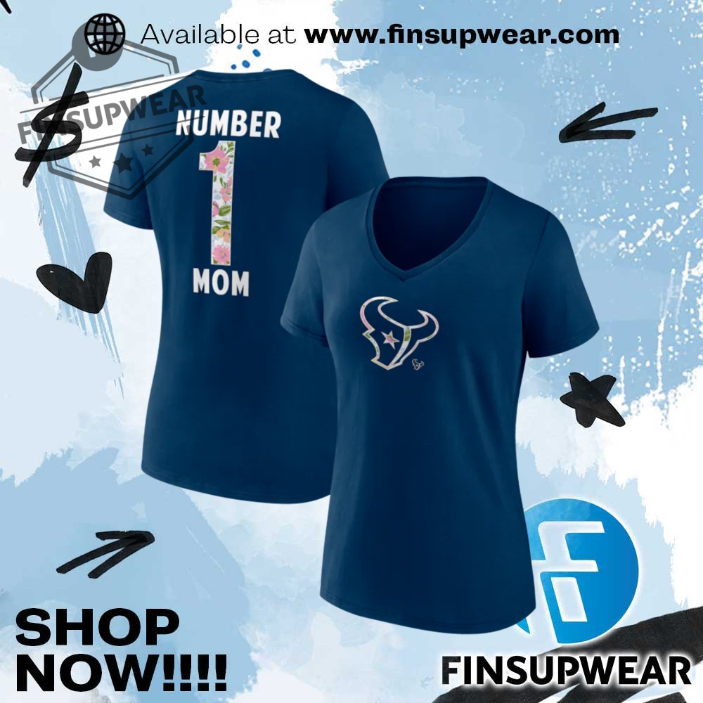 Houston Texans Womens Mom Jersey Vneck Tshirt 1 Name