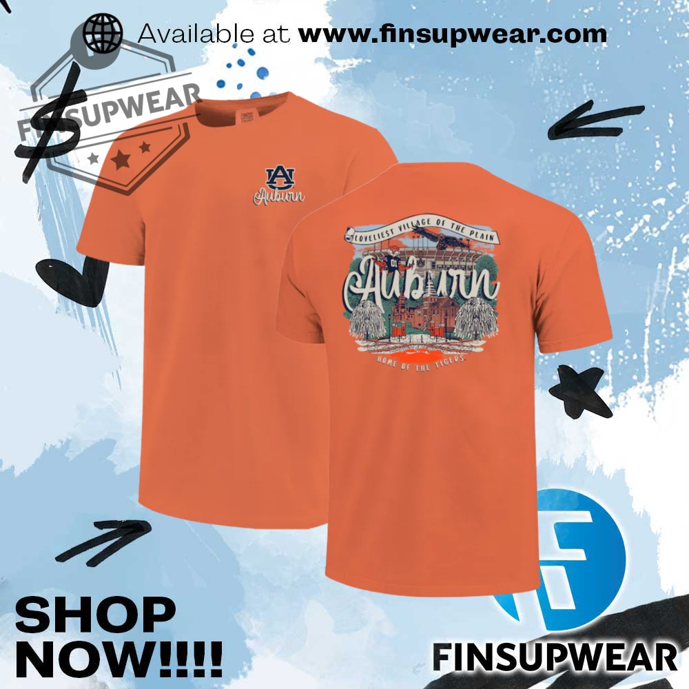 Top Trending 2025: The 3D Sports T-Shirts You Need Now 10 Auburn Tigers Womens Comfort Colors Campus Scene Drawing Script Tshirt