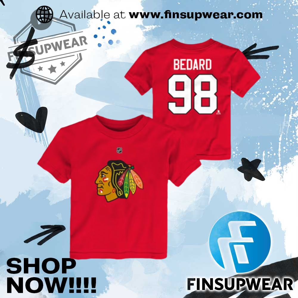 Top Trending 2025: The 3D Sports T-Shirts You Need Now 11 Connor Bedard Chicago Blackhawks Toddler Red Flat Nn Short Sleeve Player T Shirt