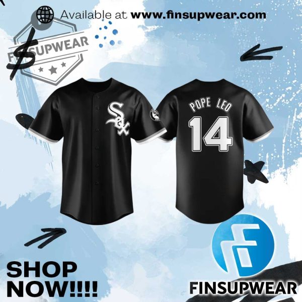 White Sox Pope Leo 14 Baseball Jersey finsupwear 1