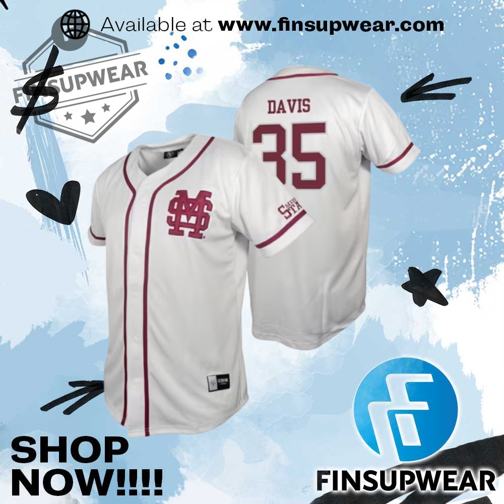 Top Trending 2025: Must-Have Basketball Jerseys and Baseball Jerseys 19 Ben Davis Mississippi State Bulldogs Mens White Nil Jersey