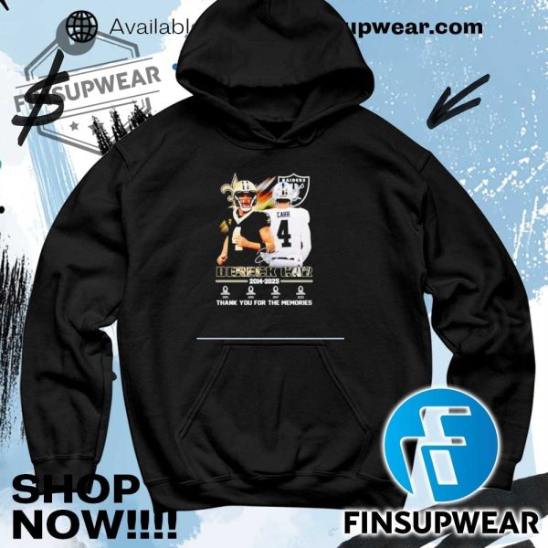 Derek Carr New Orleans Saints And Las Vegas Raiders 20142025 Thank You For The Memories Shirt finsupwear 4