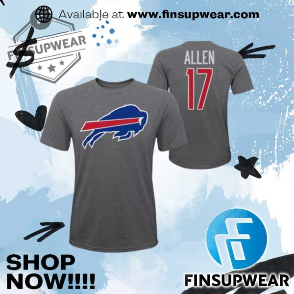 Josh Allen Buffalo Bills Youth Blue Grinder Nn Player Shirt finsupwear 1