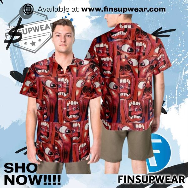In The Court Of King Crimson Screaming Face Hawaiian Shirt finsupwear 1